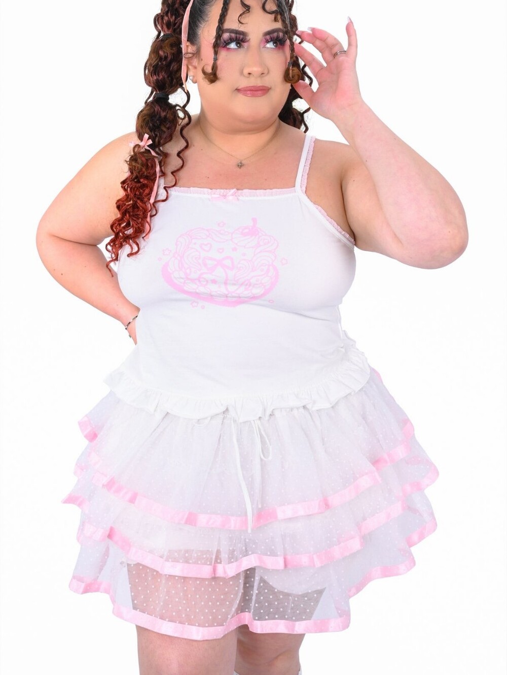 EUC 3X-5X My Violet Ribbon Dot Ruffle Skort (Built In Bloomers) - Picture 4 of 6